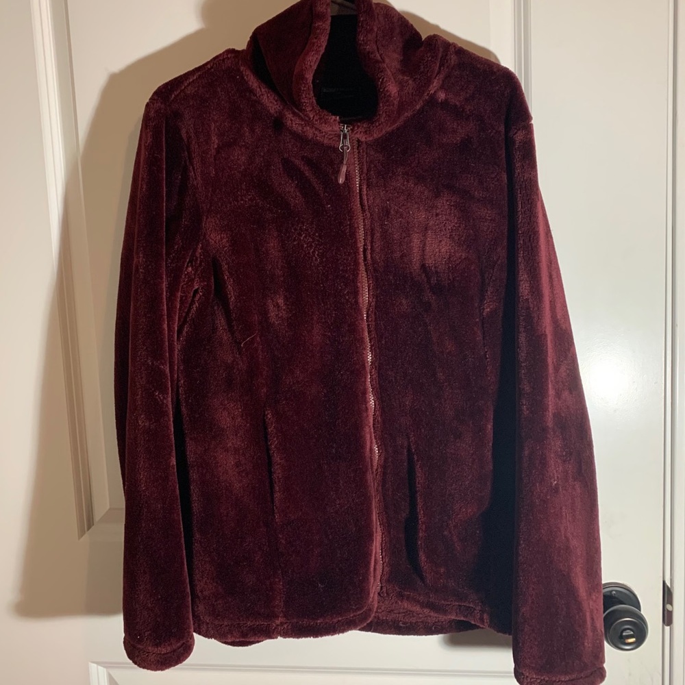 Maroon velvet sweatshirt